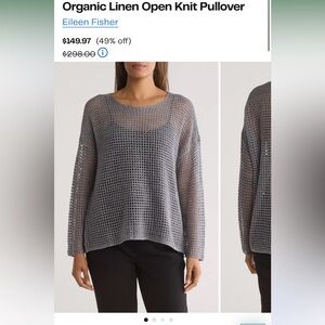 Eileen fisher open knit pullover sweater